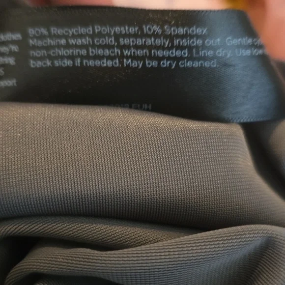 Eileen Fischer Stretch Velvet Knit Ankle Length Leggings Large Charcoal Gray - Picture 10 of 10